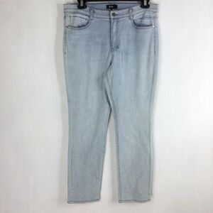 DKNY Solid Straight Leg Jeans Denim Light Blue